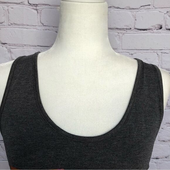 Virginia College Logo Tank Top Charcoal Heather Gray Criss Cross Back Medium - Picture 5 of 12